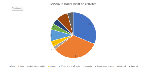 My working day in hours spent on different activities