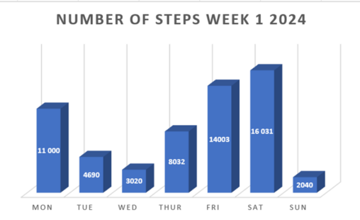 Number of steps week 1 2024