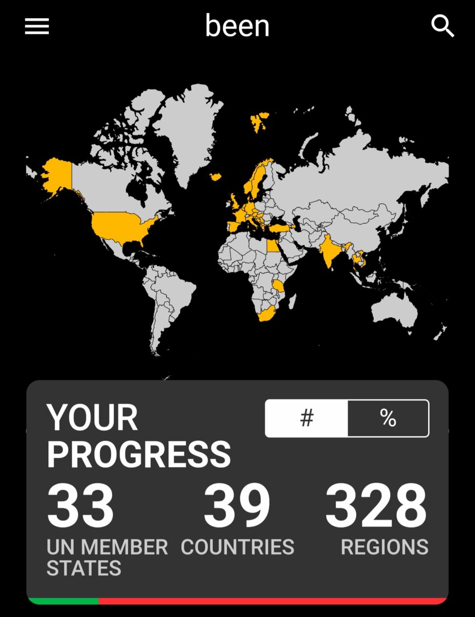 All countries I have visited so far in life