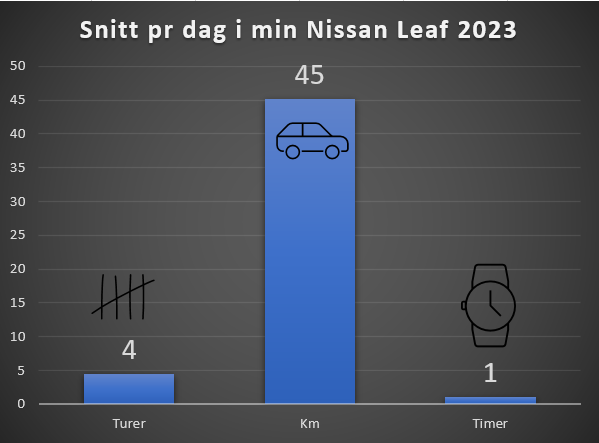 Timer, turer og km i privat bil