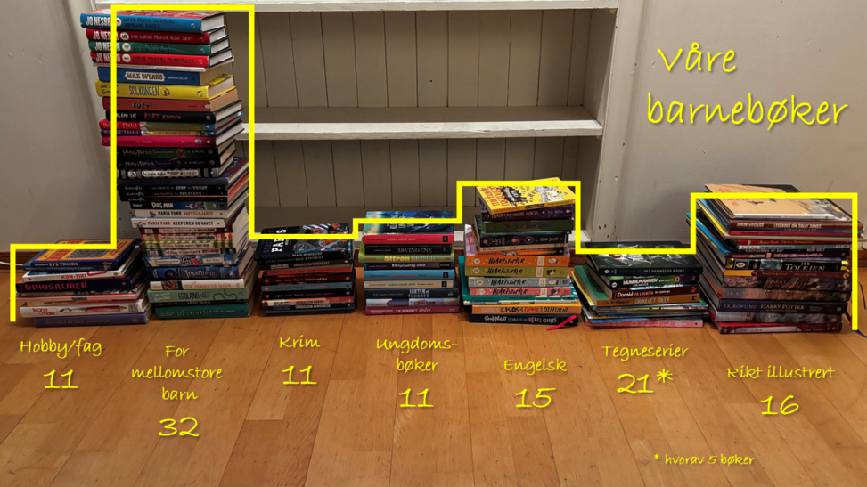 Stacks of books, varying in height and superimposed by a simple graph