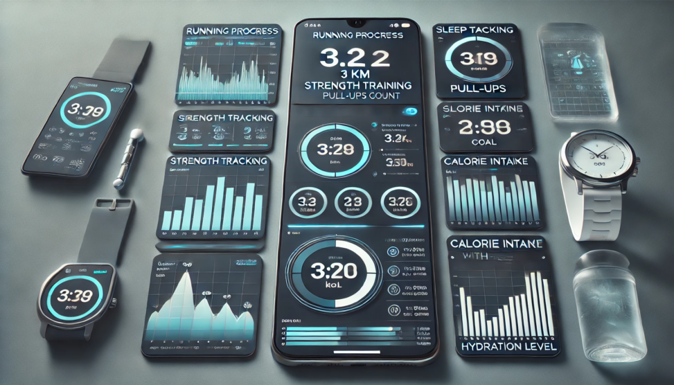 Visualisering av data gadgets jeg bruker til å tracke trening i hverdagen