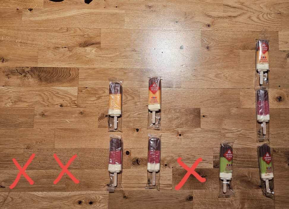 Hvor mange is spises hjemme hos meg på en uke?