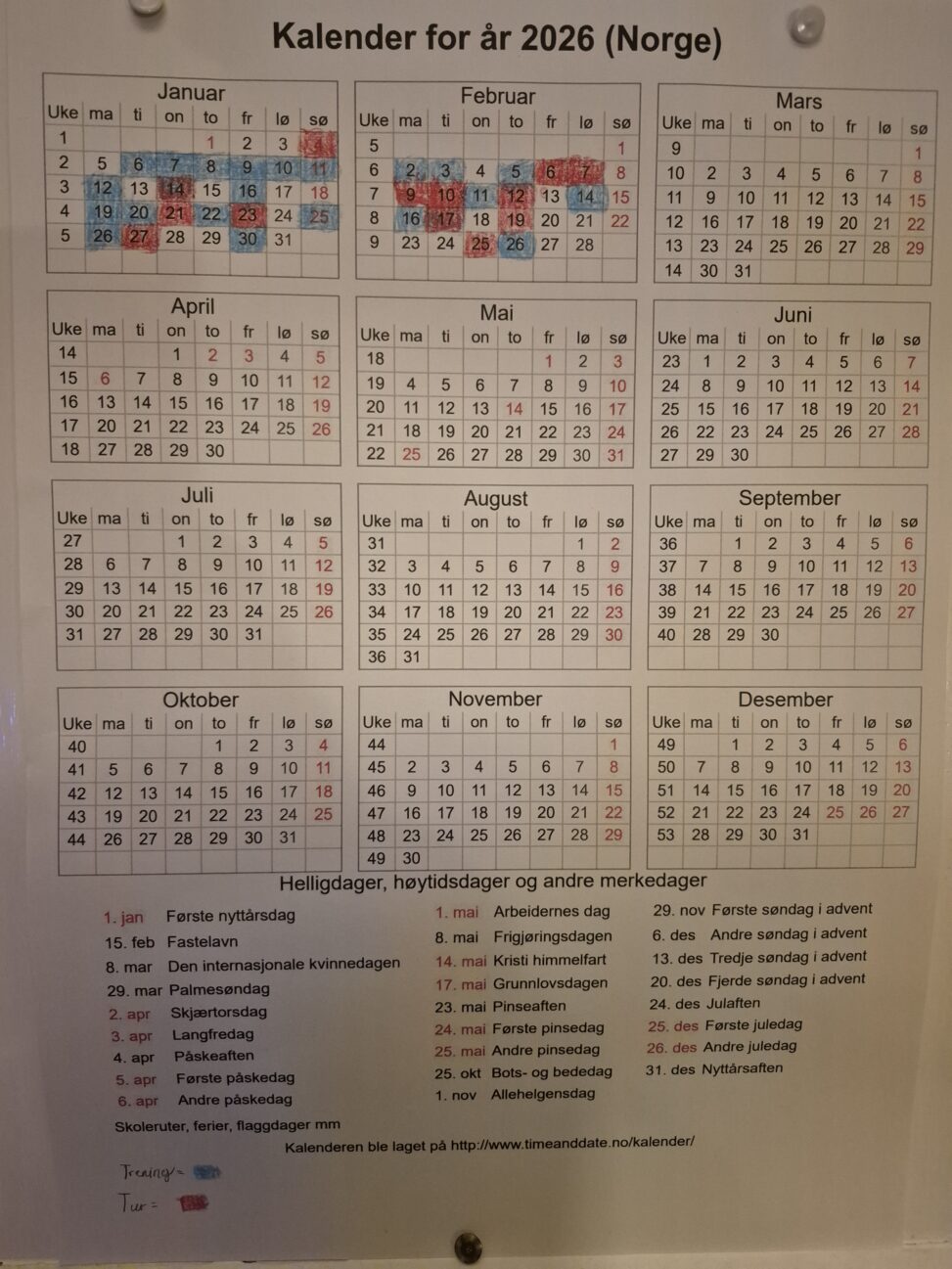Aktivitets kalender