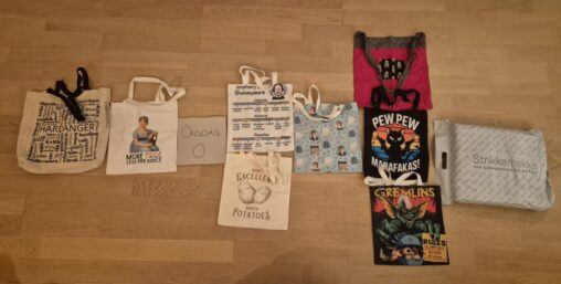 9 handleposer som illustrerer en ukes butikkturer fysisk og på internett