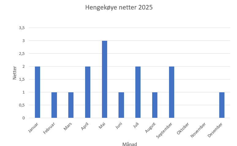 Hengekøye overnattinger