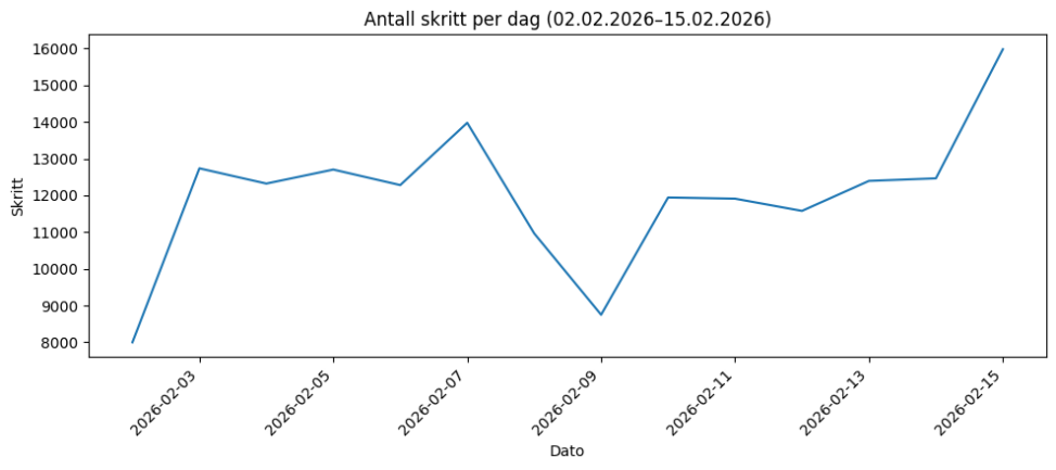 Antall skritt per dag