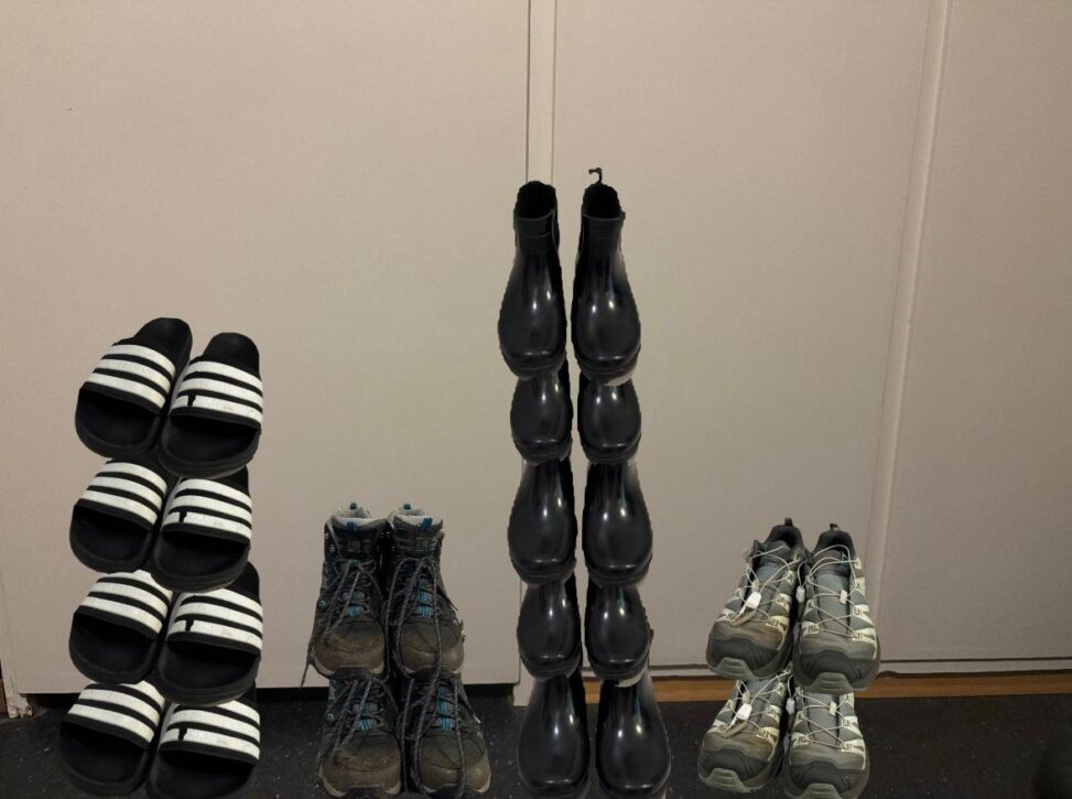 Data visualization of how many times I wore each shoe during the week